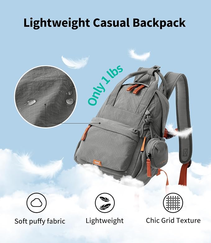 Lightweight Travel Backpack for Women, Anti-Theft Waterproof Hiking Backpack Outdoor Business Casual Daypack 14'' Laptop Work Backpack - Image 7