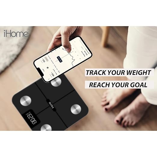 iHome Digital WiFi Smart Scale for Body Weight, Weight Scale, Including BMI, Body Fat, Muscle Mass, Batteries Included (Black Smart WiFi) - Image 3
