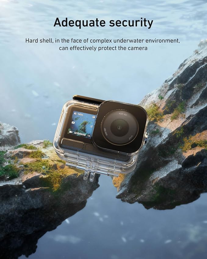 TELESIN Waterproof Case with Anti-Fog for DJI Osmo Action 6 Camera, Underwater Housing Shell Cage Supports 60M/196FT Deep Diving Scuba Snorkeling with Quick Release Bracket Screw Action 6 Accessories - Image 4
