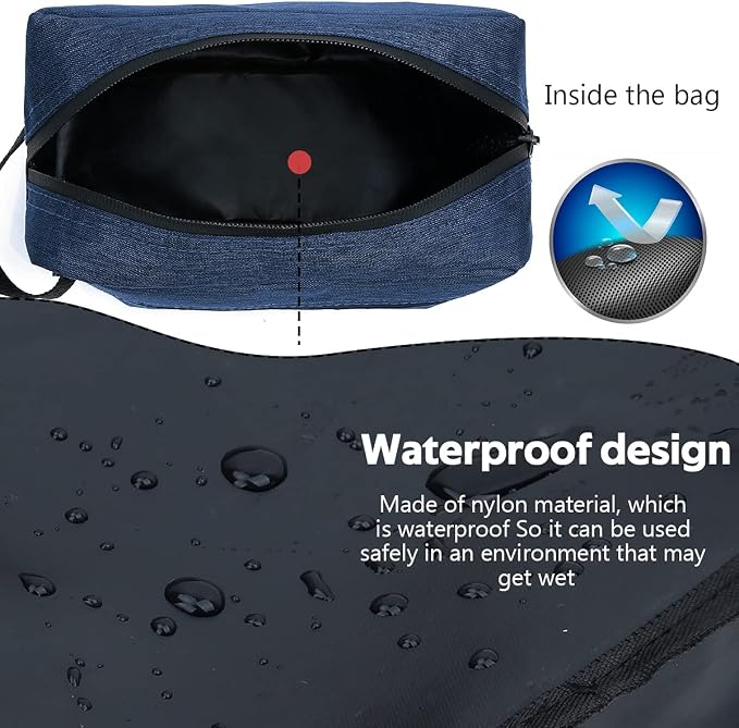 Travel Toiletry Bag for Women and Men, Water-resistant Shaving Bag for Toiletries Accessories, Foldable Storage Bags with Divider and Handle for Cosmetics Toiletries Brushes Tools - Image 2