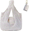 Foldable Keychain Tote Bag for Women,Reusable Mini Travel Grocery Bags | Waterproof Packable Handbag with Key Ring for Daily by Unknown