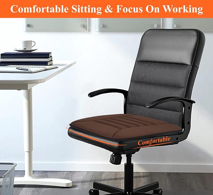kingphenix Memory Foam Car Seat Cushion for Driver and Office Chair Comfort | 1.2-Inch-Thick Memory Foam Seat Pad, Soft, Breathable Fabric, Non-Slip Silicone Bottom for Long Drives and Office Use, Black - Image 3