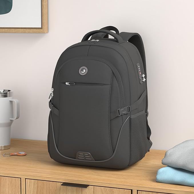 SHRRADOO Travel Laptop Backpack for Men Women, College High Schoolbag | Anti Theft Backpacks with Combination Lock, Carry On Flight Approved, Fit 17 Inch Laptop, Bookbag Work School Backpack - Image 2