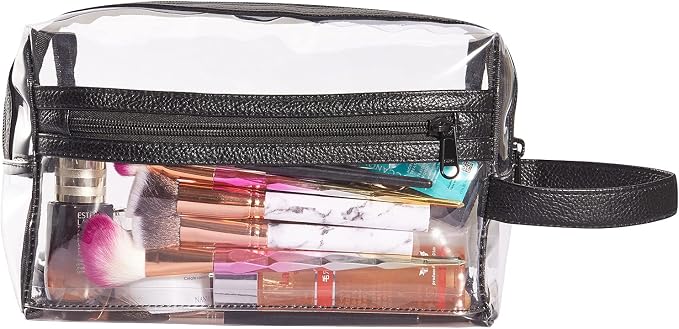Heavy Duty Clear Travel Toiletry Makeup Bags Transparent Shaving Bag Water Resistant Cosmetic Bag Organizer Pouch with Zipper and Handle - Image 4