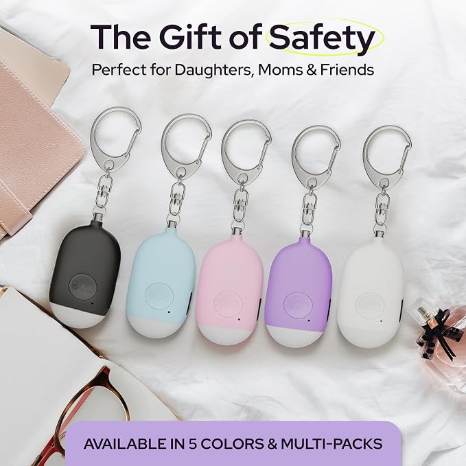 Weten Rechargeable Personal Alarm Keychain - 130dB Siren & LED Light - Stylish Personal Safety Alert for Women to Carry - Panic Button Alarm for Security - Rape Whistle for Self Defense (Purple) | LED Light, Stylish Safety Alert for Women to Carry, Pan... - Image 7