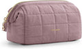 BAGSMART Makeup Bag Travel Toiletry Bag, Wide-open Zipper Pouch, Dusty Rose | Puffy Padded, Travel Essentials, Make Up Bag, For Women, Makeup Organizer, Toiletries Accessories Brushes by BAGSMART