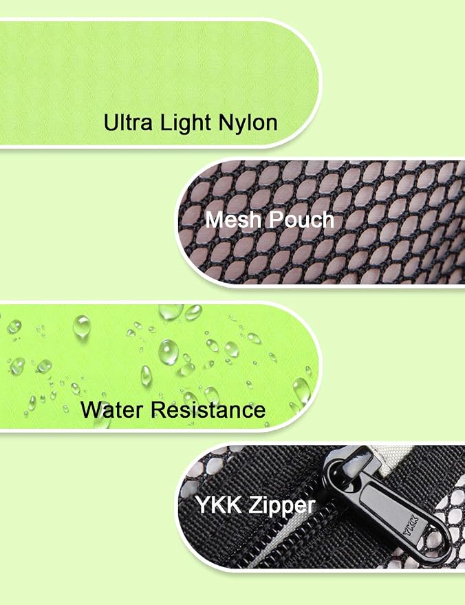 Gox Travel Small Toiletry Bag for Men Nylon Dopp Kit Medicine Bag Small Mesh Zipper Pouch Travel Organizer Pouch Shave Kits for Teens Toiletry Essentials Bathroom Compact (Green, 9.8*4.3*3.3 Inches) - Image 5