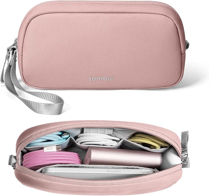 tomtoc Electronics Organizer Travel Case, Cable Organizer for Essentials | Water Resistant Tech Pouch Accessories Travel Bag Carry Storage for Cord, Phone, Cables, Airpods, USB Drive, Daily Items by tomtoc