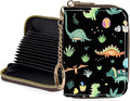 Credit Card Holder for Women,Small Rfid Wallet with Keychain Zipper,Cute PU Leather Card Case Wallet，Accordion Credit Card Wallets Gift,Little Dinosaur by Unknown