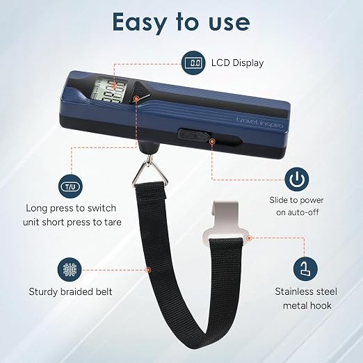 Battery-Free Luggage Scale – No Batteries Needed, Portable Digital Hanging Suitcase Weight Scale for Air Travel & Checked Bags, 110lb/50kg, LCD Display, Compact Travel Accessory - Image 4