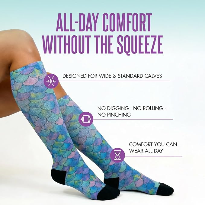 Crazy Compression Socks, Comfortable Support Socks for Recovery, Travel, Hiking, and Long-Hour Comfort w/Fun Designs - Image 2
