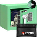 KOFAIR Safe Box for Home(0.23 Cubic Feet) with Fireproof Bag, Personal Money Safe for Cash Saving, Mini Safe Box with Key, Digital Safety with Light, Money Lock Box (Green) by KOFAIR