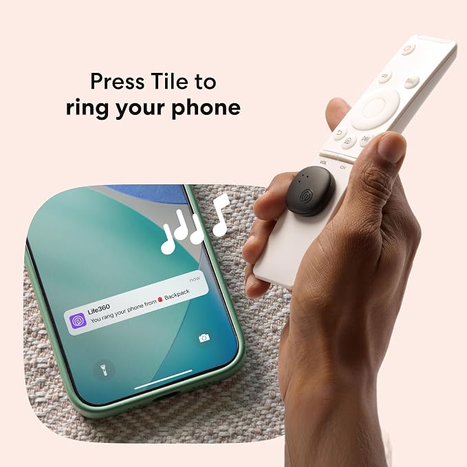 Life360 Tile Sticker - Small Bluetooth Tracker, Remote Finder and Item Locator for Bikes, Glasses and More. Both iOS and Android Compatible. Phone Finder. 2-Pack (Black) - Image 4