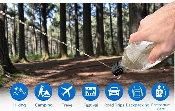 Portable Bidet for Toilet - 2-Pack with Keychain Travel Bidet Attachment Compatible with Most Bottles - Ultralight Personal Hygiene Sprayer for Camping, Hiking & Travel - Image 3