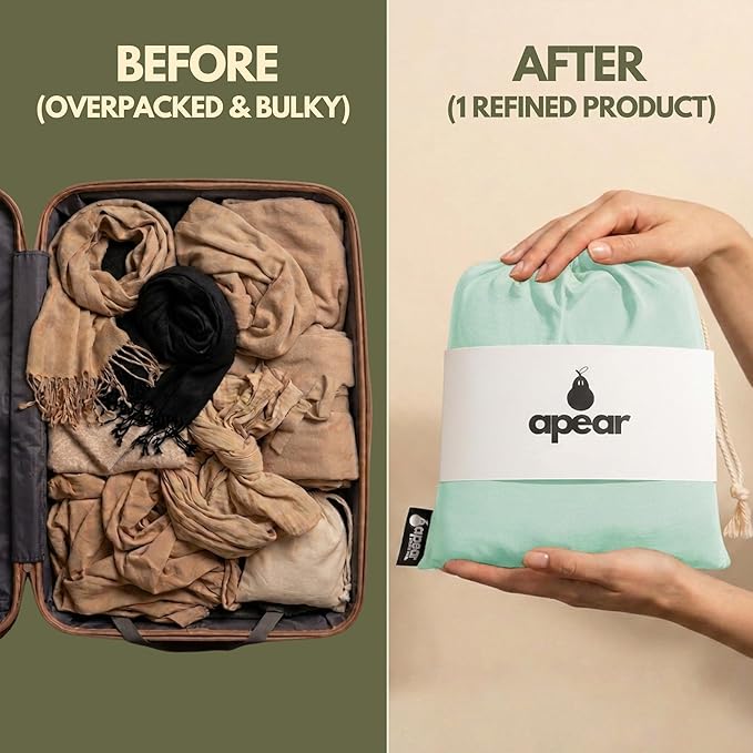 16-in-1 Compact Travel Blanket with Bag – Reversible, Ultra Soft Bamboo Airplane Blanket with Hidden Pocket – Packable for Flights & Travel Essentials (Semi-Weighted, Double Layer) - Image 4