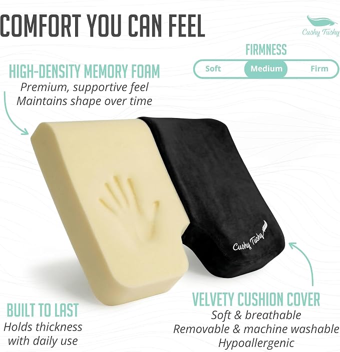 Premium Foldable Wheelchair Cushion - for Relief of Lower Back, Sciatic, Butt and Tailbone Pain - for Home & Office Use, Perfect for Travel or Driving - Black Coccyx Seat Cushion - Image 4