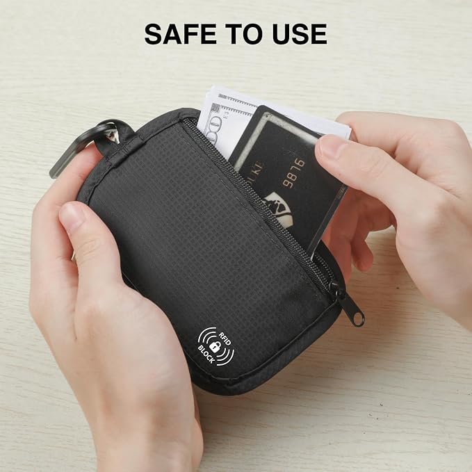 KOSMCCO RFID Blocking Clip Stash Pouch, Hidden Travel Wallet, Black | Minimalist, Hidden Travel Wallet for Cards & Cash, Slim Pickpocket-Proof Design, Everyday Carry - Image 6