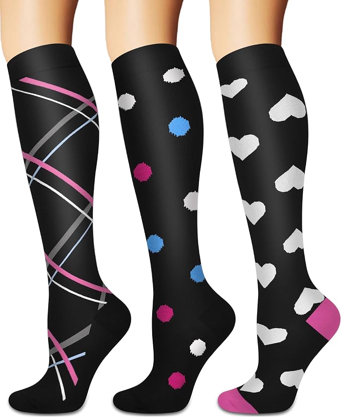 Sooverki Compression Socks for Women and Men Circulation (3/4 Pairs) is Best Support for Running Athletic Cycling Hiking by Sooverki