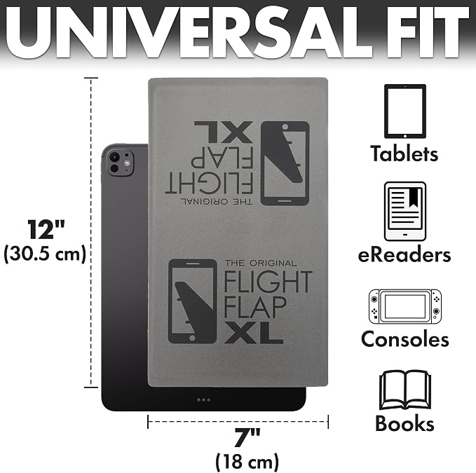 Airplane Phone Holder, Flexible Airplane Tablet Holder Travel | Extra Large 12 in x 7 in, Matte Gray, Foldable Design, Fit Ipad, Kindle, Folding Cellphone Stand for Desk, Bed, Treadmill - Image 5