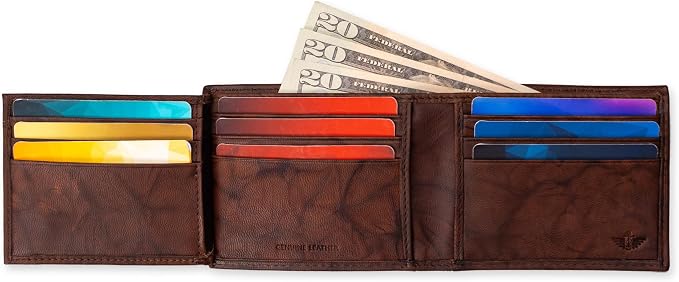 Dockers Men's Bifold Leather Wallet - Thin Slimfold RFID Blocking Security Smart Extra Capacity - Image 6