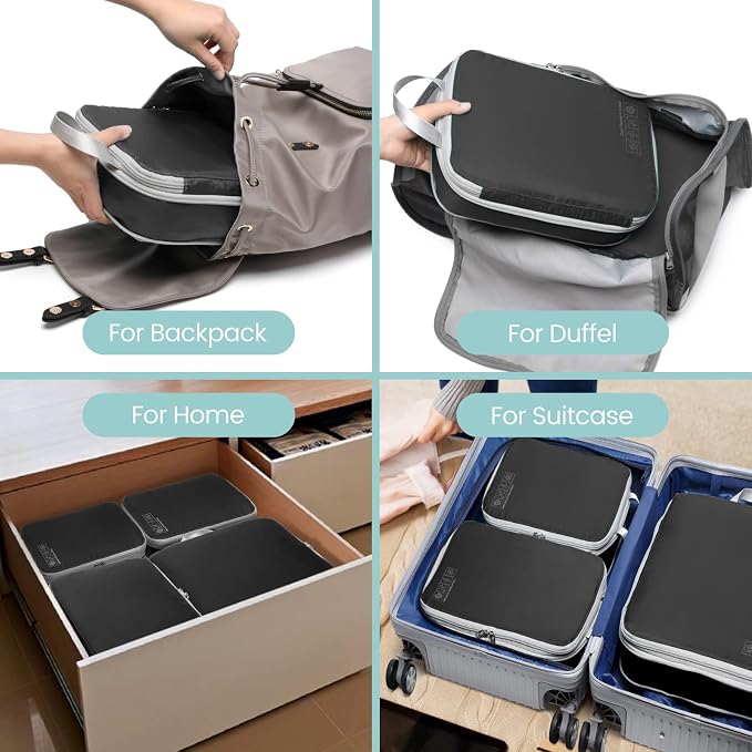 Cambond Compression Packing Cubes for Travel - Luggage Suitcase Organizer | Compression Zip Design for Space-saving, Expandable, Lightweight, Keep Clothes Sorted, Luggage Space Tidy, Carry on Pack Fast - Image 7