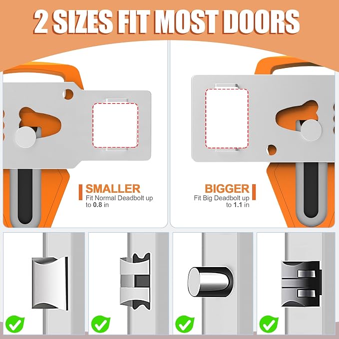 Multifunctional Portable Door Lock, Hotel Door Locks for Travelers or a Cell Phone Stand, Upgrade Lock for Door, Prevent Unauthorized Entry, Apartment Essentials(Orange) - Image 3