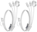 2Pack Travel Essentials for Apple Watch Charger,3-in-2 Multi Charging Cable | Cruise Vacation Camping Essentials for iPhone Charger,Type C/Lightning for iWatch,iPhone 17-12,Xbox Series X&S-4FT White by Accessoriesforphoneandelectricproducts