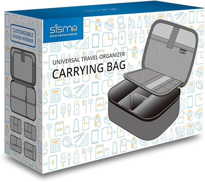 Travel Electronics Organizer Small Carrying Case for Cables Phone Chargers USB Plugs Power Cords Earbuds Adapter Tech Accessories Pouch -Grey - Image 6