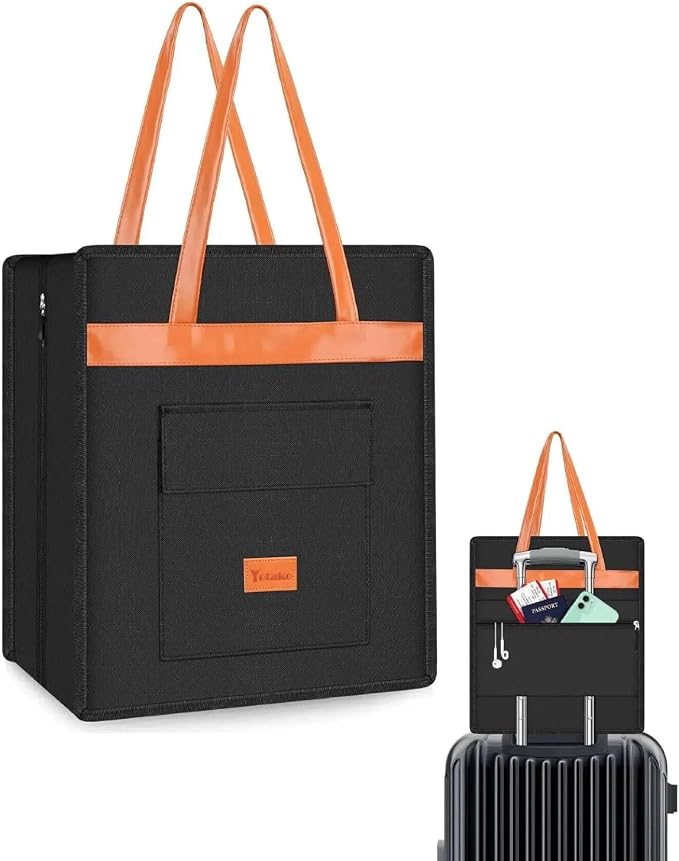 Yotako Shoe Bag for Travel with Leathers Handle Black | Shoe Organizer with Pockets,3 in 1 Hanging Luggage Shoe Storage Bag,Travel Shoe Bag for Women Men Fit 6 PCS Shoes by YOTAKO