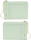 Valentoria Slim RFID Blocking Card Holder Small Pocket Wallet Keychian Zipper Coin Purse Mini Cash & Coin & Cards Case for Women Men | Slim by VALENTORIA