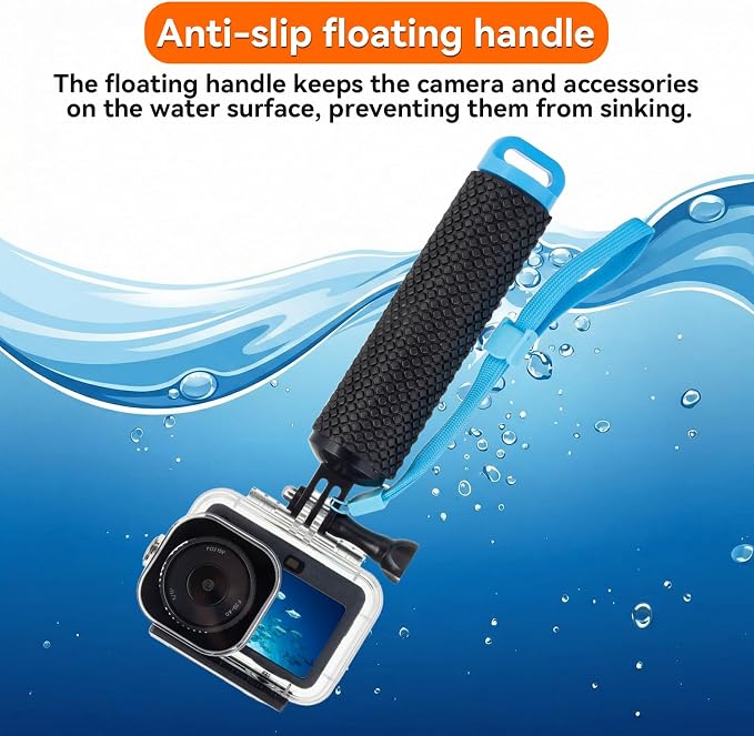 Underwater Waterproof Case for DJI Osmo Action 6 Camera | 196FT/60M Protective Diving Housing with Handle, Quick Release Interface Protective Cover with Float Stick Accessory Kit - Image 3