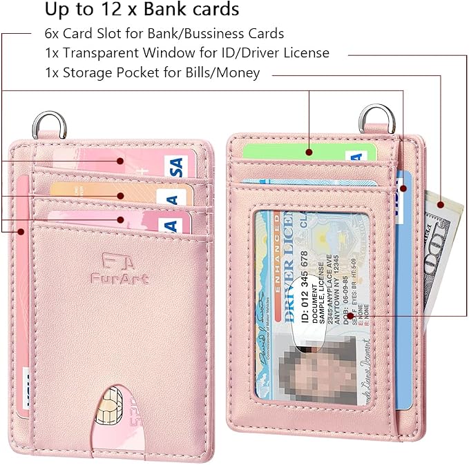 FurArt Slim Minimalist Wallet RFID Credit Card Holder for Men | slim minimalist compact rfid id window thin - Image 6