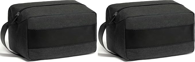 Vorspack Toiletry Bag for Men - Water Resistant Travel Bag for Toiletries, Bathroom Essentials, Travel Accessories, Gifts - Grey (Pack of 2) by Vorspack