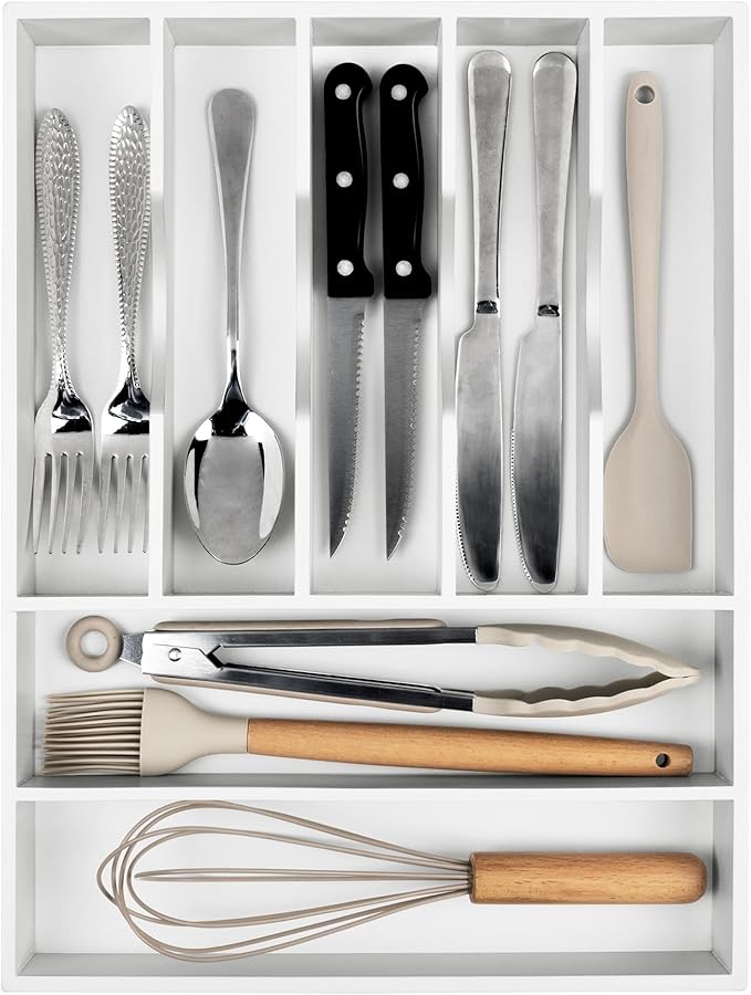 Kitchen Silverware Drawer Organizer and Storage Deep Cookware Utensil Cutlery Rack Office Drawer Organizer Tray Amazon Basics Kitchen Home Gadgets Rv Storage Solutions Wedding Registry Must Haves 2025 - Image 3