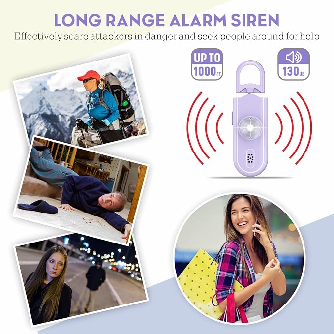 Safe Sound Personal Safety Alarm for Women, 130 dB Loud Siren with SOS Strobe Light, Flashlight, Safety Alarm Key Chain Helps Girls, Men, Children, Elders Emergency Call - Image 2