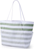 KALIDI Beach Tote Bag Women Large Waterproof Sandproof Shoulder Handbags | Foldable Grocery Bag Striped Pool Bag Lightweight Travel Purse for Picnic Travel Vacation Casual Errands Everyday Daily by KALIDIFANCYFOREST