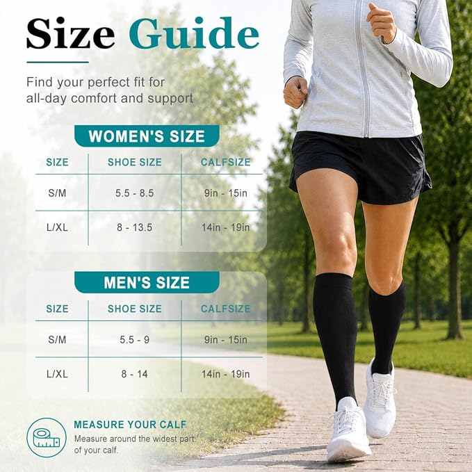 COOLOVER Copper Compression Socks for Women and Men(6 Pairs)-Best Support for Running, Athletic, Travel - Image 7