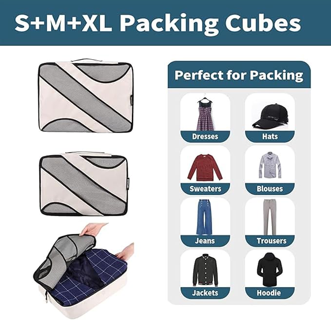BAGAIL 6 Set Packing Cubes,Travel Luggage Packing Organizers - Image 4