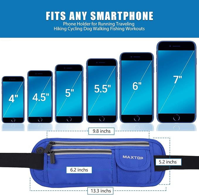 Slim Running Belt Fanny Packs for Women Men, Reflective Waist Pack Phone Holder for Walking Fitness Workout Exercise,Water Resistant Running Travel Belt Bag Jogging Pouch, Gym Accessories for Runner - Image 3