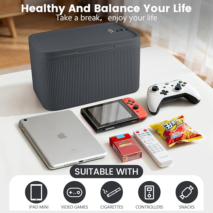 Upgraded Taller Size Medicine Lock Box,Lockable Storage Box with Combination Code for Medication Safe,Lock Box for Pills/Snack/Ipad Mini,Locked Container for Home/Office 9.4X5.5X5.7inch Medium - Image 8