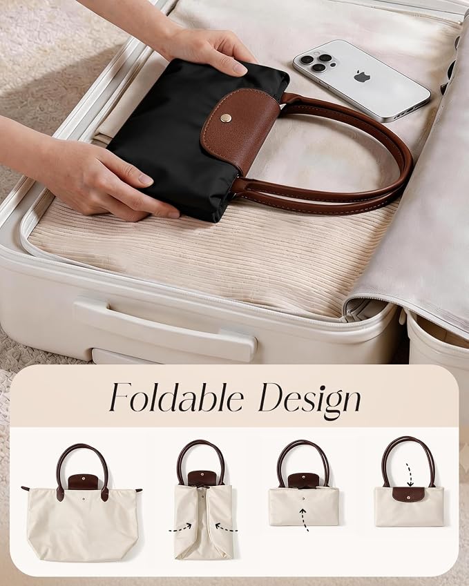 Miss Adola Aesthetic Nylon Tote Bag for Women | Lightweight, Foldable, Waterproof, Large Capacity for Travel, Work, Teacher - Image 5