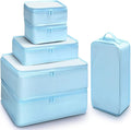 Mossio 6 Set Packing Cubes with Shoe Bag - Lightweight Travel Luggage Suitcase Organizers by Mossio