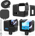 Accessories Kit for GoPro Hero 4K Action Camera | Silicone Protective Case,screen protectors,Lens Cap,Lanyard,Battery Side Cover, by AAIOOEA