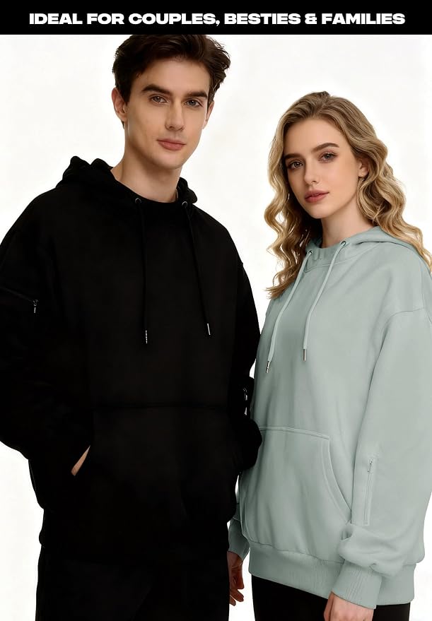 Unisex Travel Hoodie with Eyemask Fleece Sweatshirt Fall Winter | Airplane Hoodie with Multi Pockets & Eye mask Womens Sweatshirts Comfort Pullover Fleece Sweaters Fashion Tops for Couples - Image 5