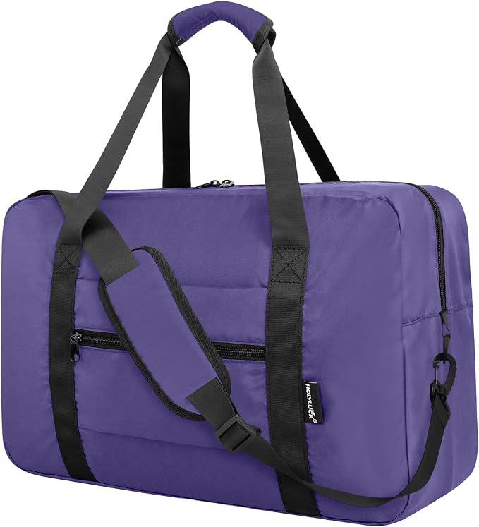 Duffle Bag for Travel Foldable Personal Item Travel Bag, 40L, Purple | Carry On Duffel Bag Women Men Frontier Airlines Personal Item Bag Hospital Weekend Overnight Trips by holyluck