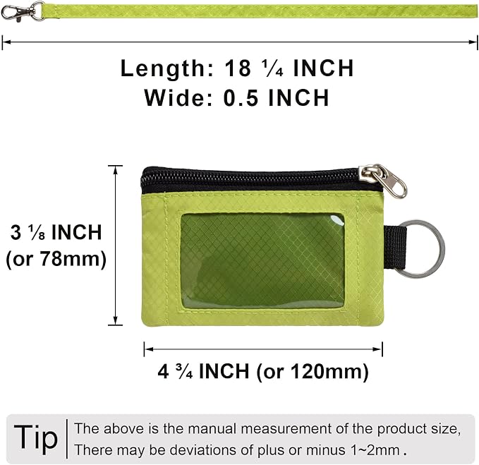 CHENSPRX Minimalist RFID Blocking Small Wallet with ID Window,WaterResistant Zip Id Case Wallet with Lanyard Keychain for Cards,Cash,Travel,Women,Men - Image 5