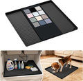 URMONA Waterproof Silicone Under Sink Mat 19'' x 19'' Shelf Liner for Kitchen and Bathroom, Cabinet and Counter Protector, Storage and Organizers, Litter Mat, Pet Cat Puppy Essentials(Black) by URMONA