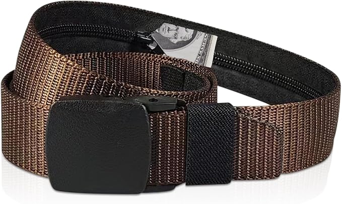 Security Money Belt with Hidden Money Pocket - Nylon Tactical Belt for Men & Women with Nonmetallic Buckle - Security Money Belt for Valuables, Cash, Passport - Cashsafe Anti-Theft Wallet - Image 6