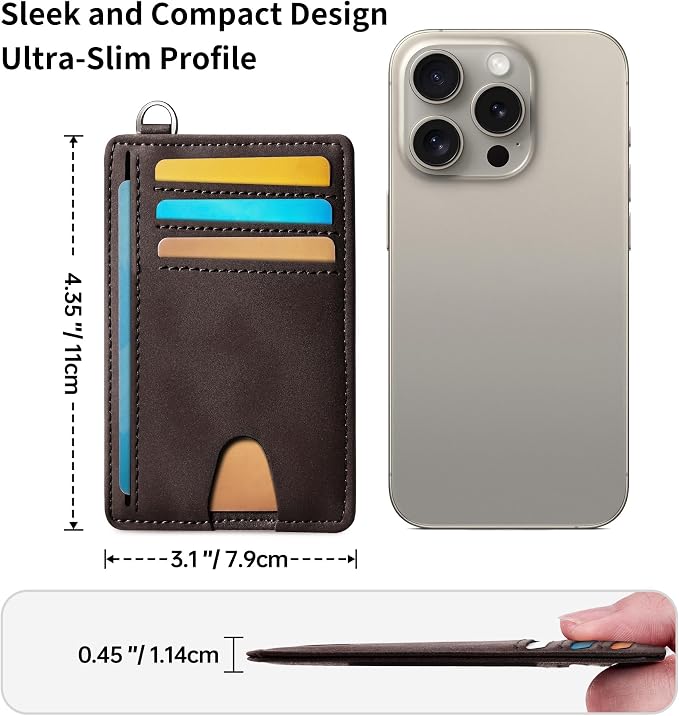 Mayski Slim Wallet, Credit Card Holder for Women, Minimalist Front Pocket RFID Blocking Card Cases, Small Wallet Women Men(CH Coffee) - Image 7