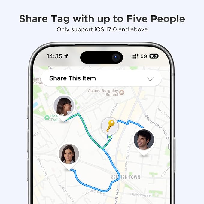 UGREEN FineTrack Air Tracker Tags (iOS Only) 4 Pack Key Finder | Bluetooth Tracker 2-Year Replaceable Battery Compatible with Apple Find My for Keys, Luggage [Apple Find My Certified] - Image 8